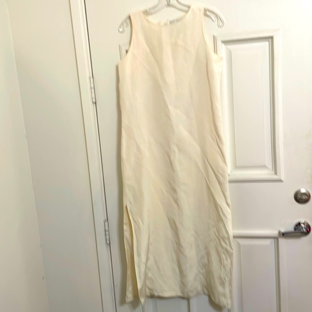 Sue Chin Linen midi Dress Sz 4